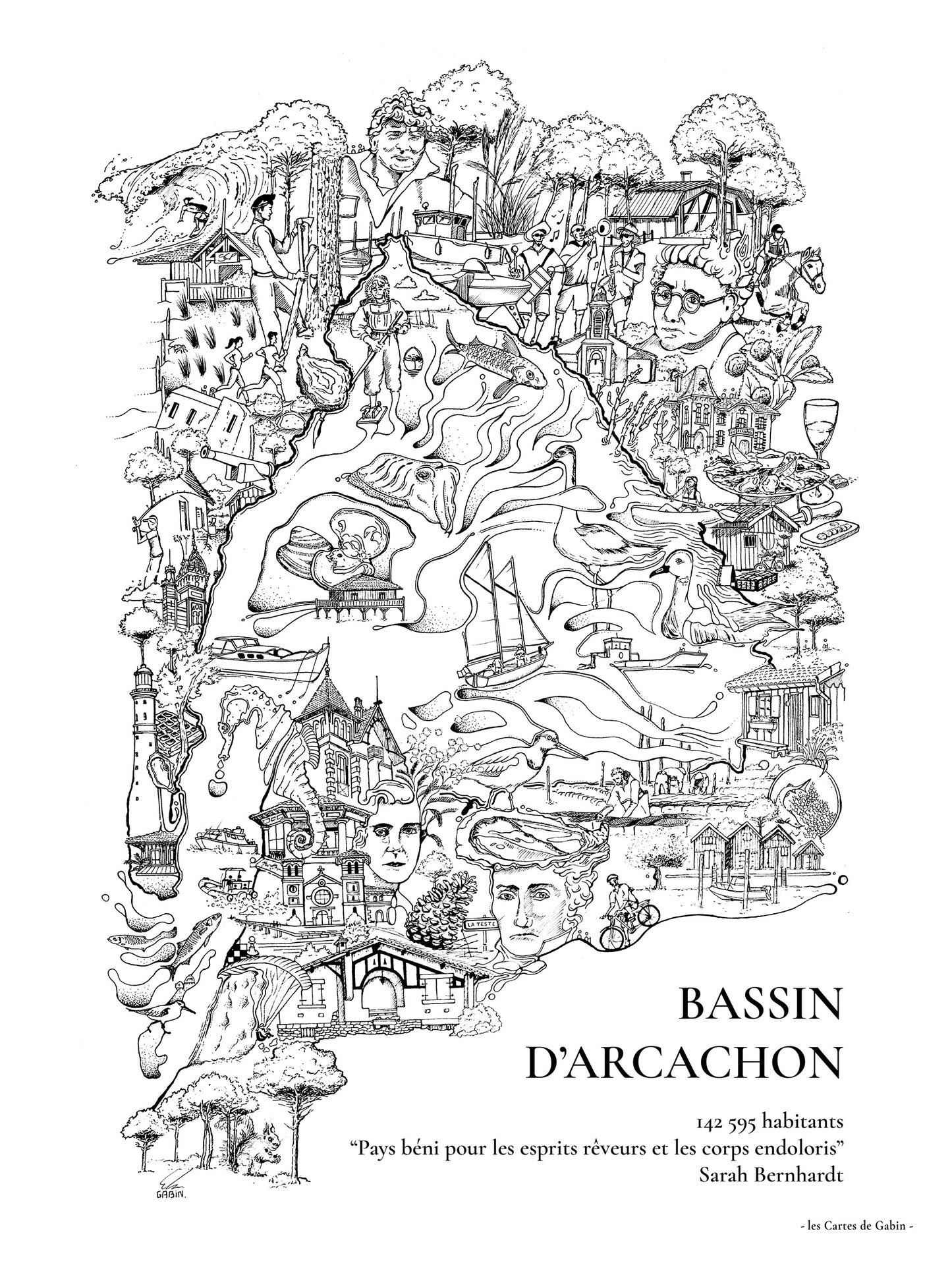 Carte - Bassin d'Arcachon